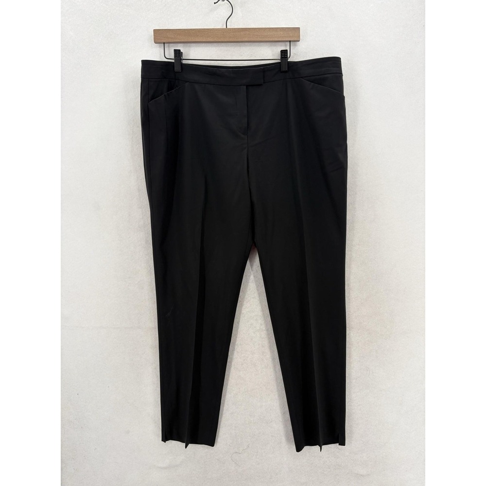 Lafayette 148 New York Dress Pants Womens 16 Black Lined Wool Tapered Career